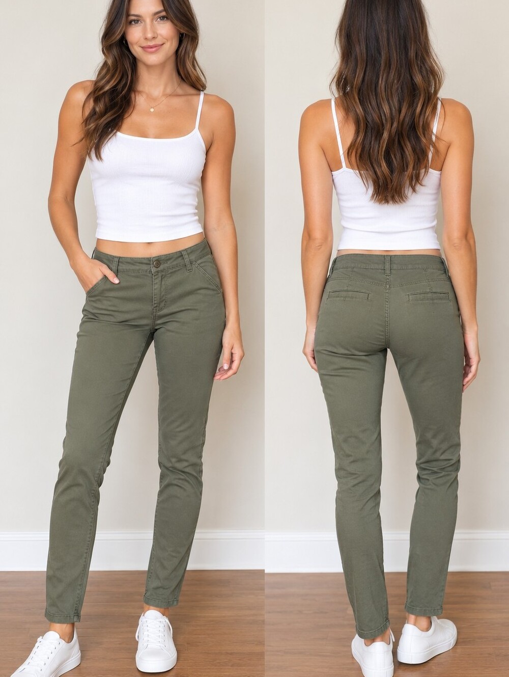 2 - Old Navy Pixie Chino Pants — Pea Green/Blank Slate - Vintage 90s NWOT
